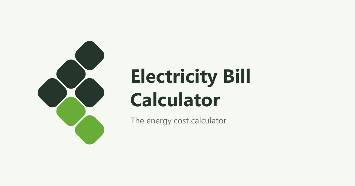 Electricity Bill Calculator rounded green and charcoal logo