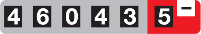 Example mechanical electricity meter number wheels